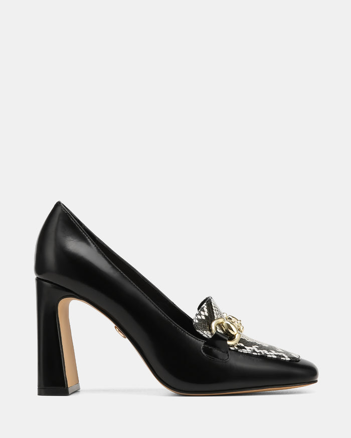 Pence Black Snake Print Leather Pump