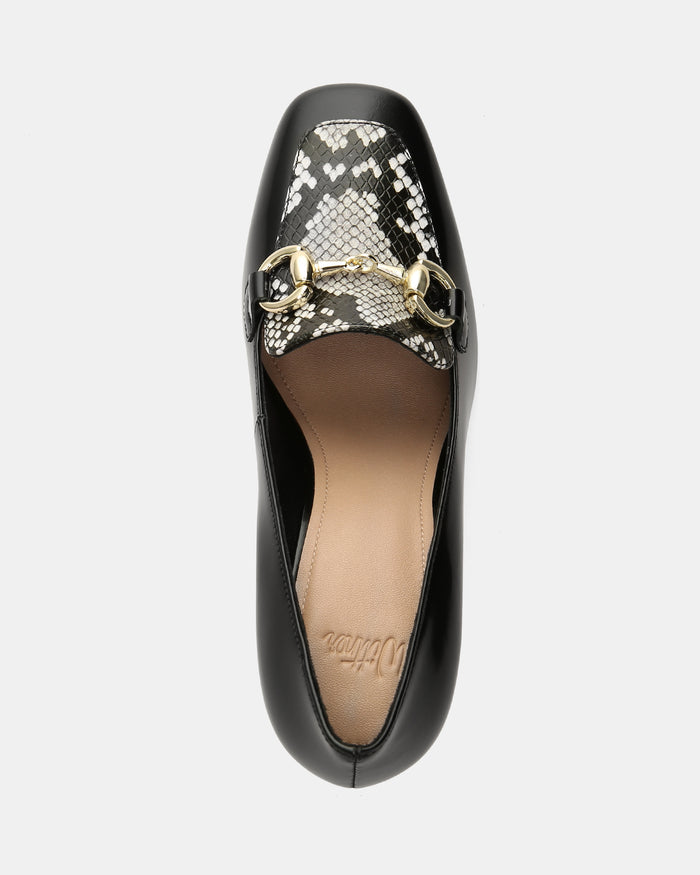 Pence Black Snake Print Leather Pump