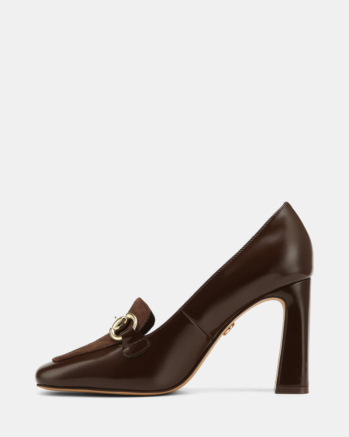Pence Chocolate Leather Pump