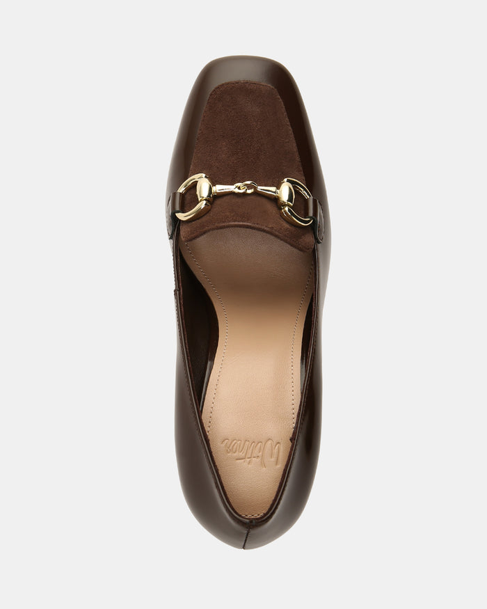 Pence Chocolate Leather Pump