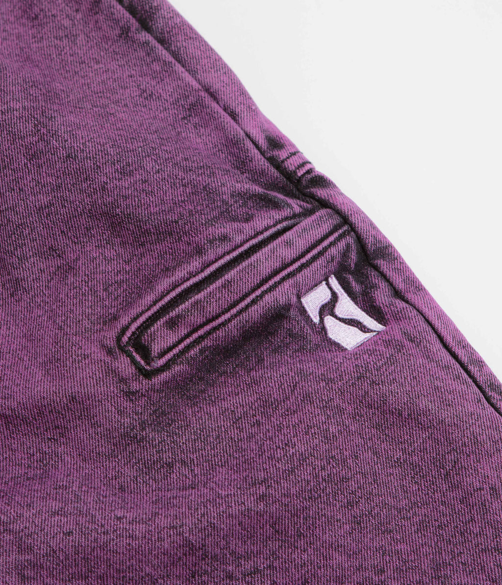 Poetic Collective x flatspot Painter Shorts - Purple Acid Wash Denim