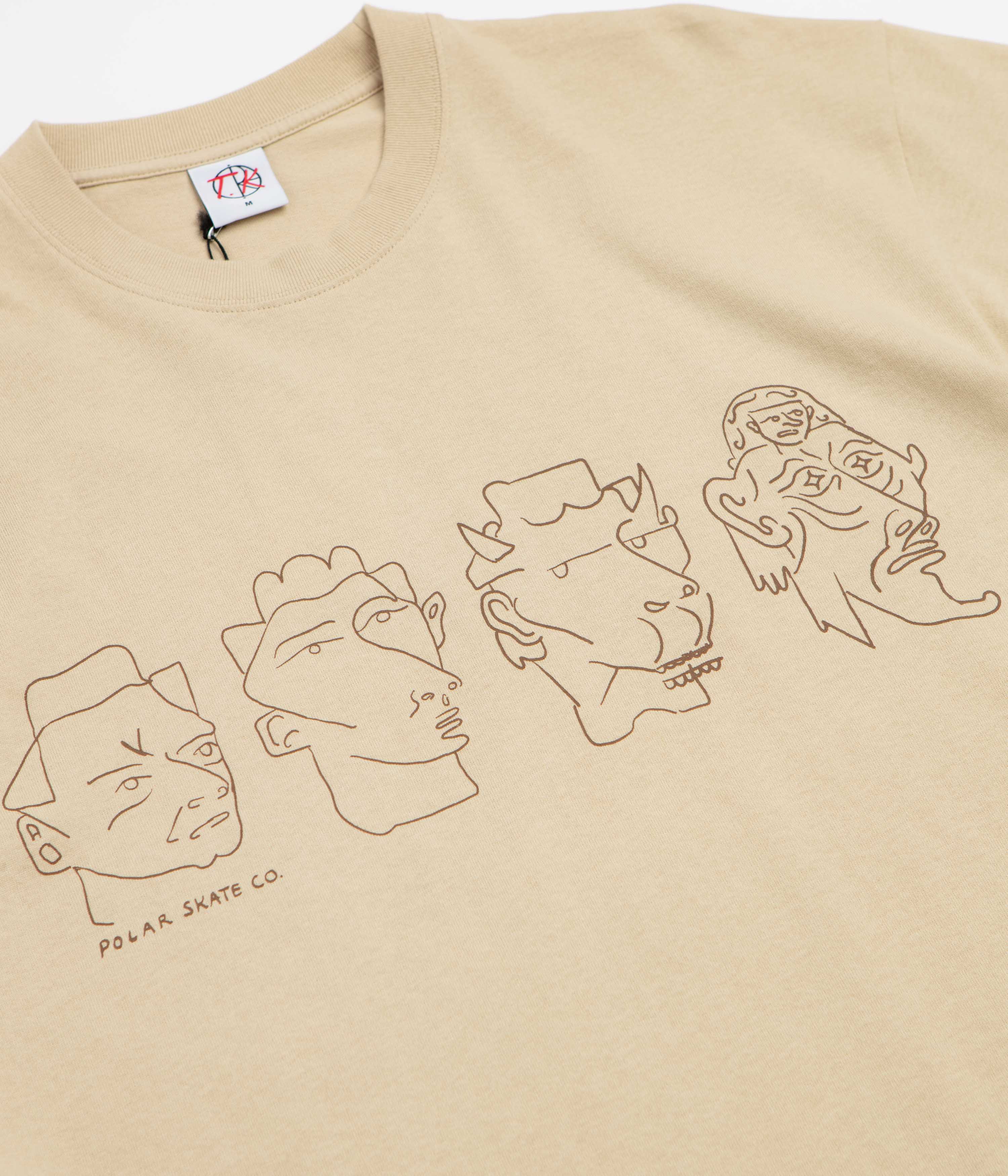 Polar 8 Heads Contrast T-Shirt - Sand / Brown