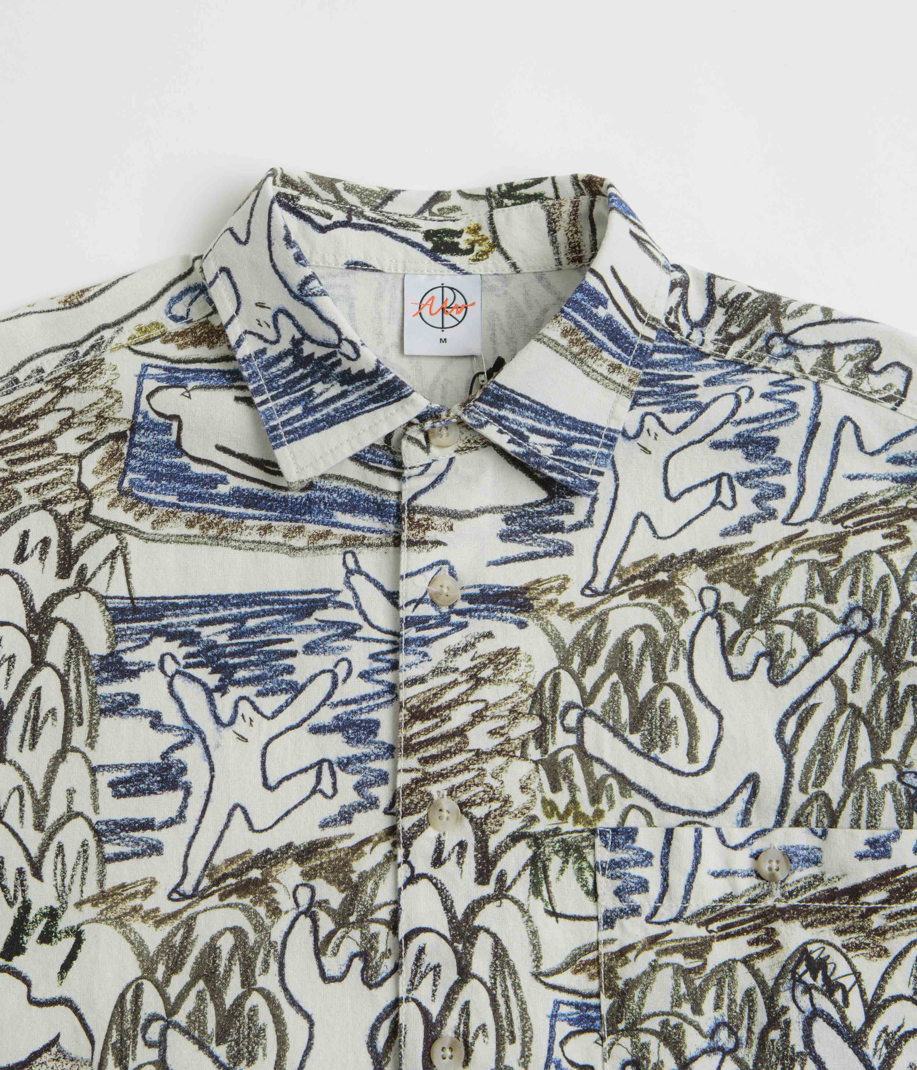 Polar Beach Day Tom Short Sleeve Shirt - Off White