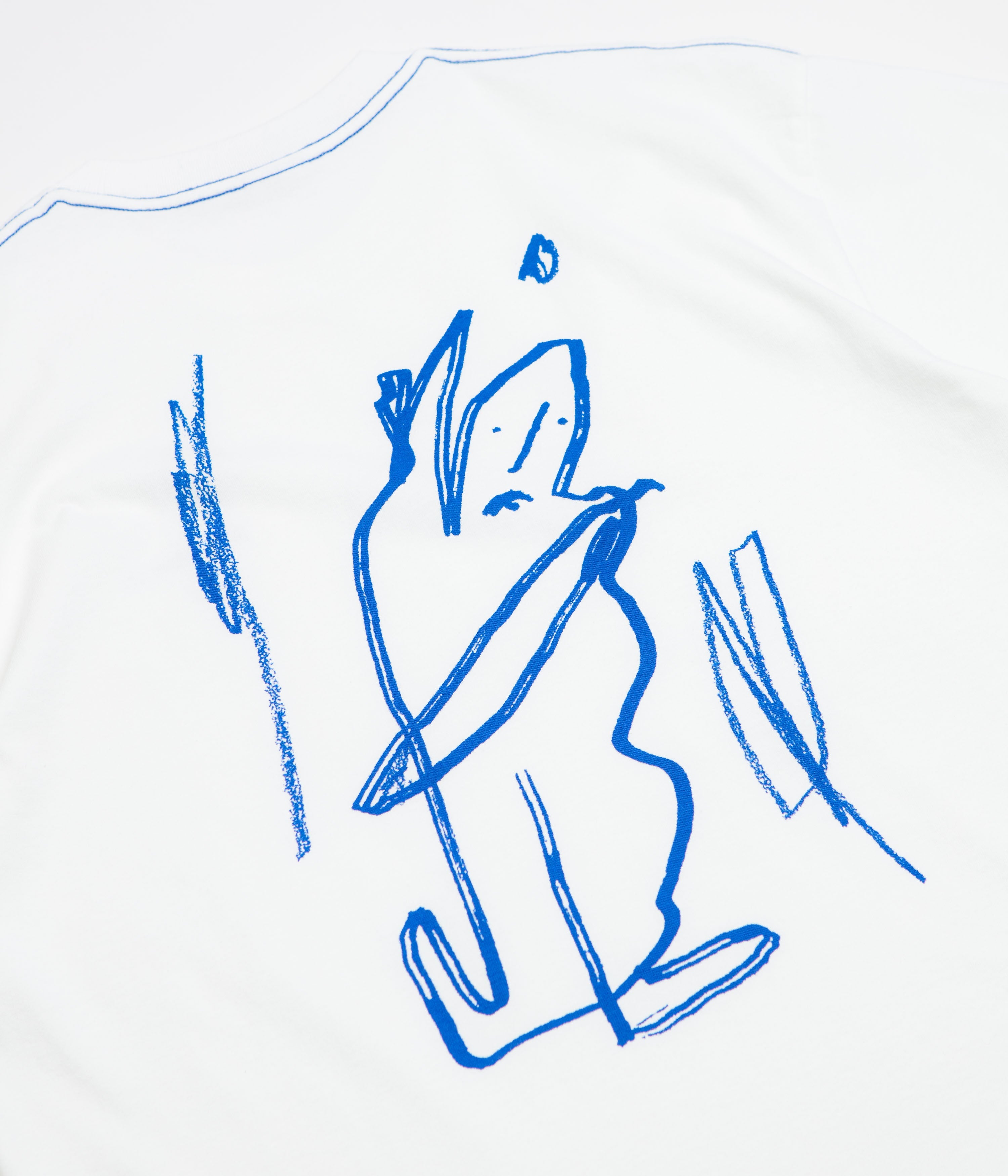 Polar Doodle Contrast T-Shirt - White / Ultramarine