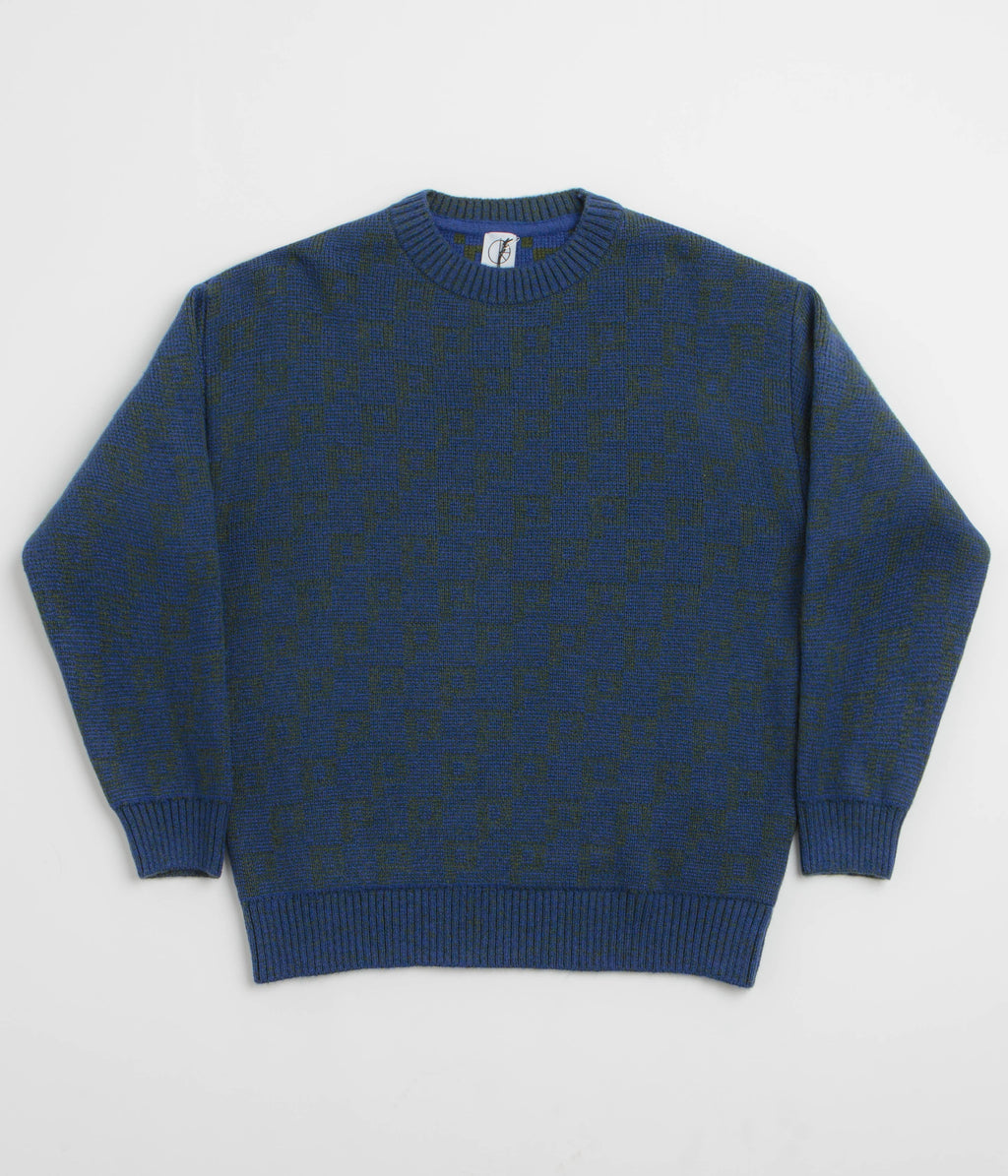 Polar P Pattern George Sweatshirt - Blue / Green