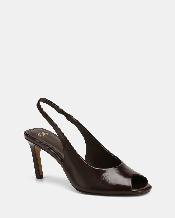 Polly Dark Brown Leather High Heels