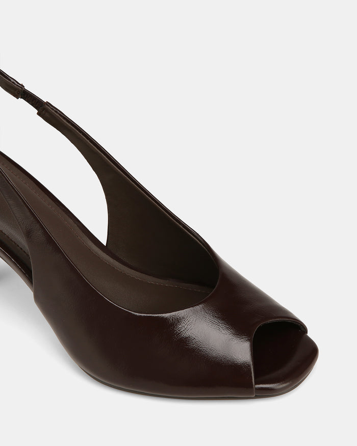 Polly Dark Brown Leather High Heels