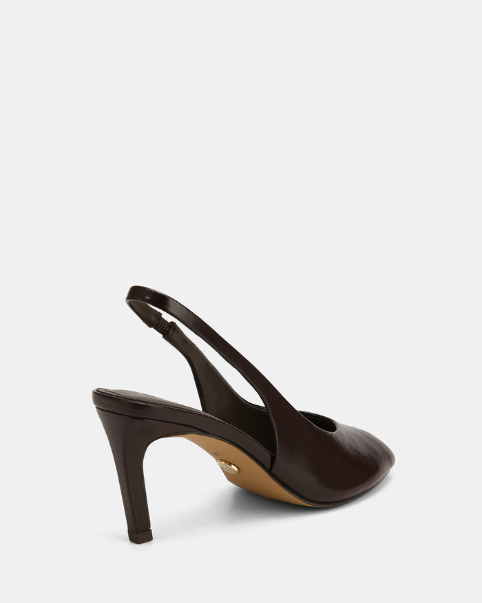 Polly Dark Brown Leather High Heels