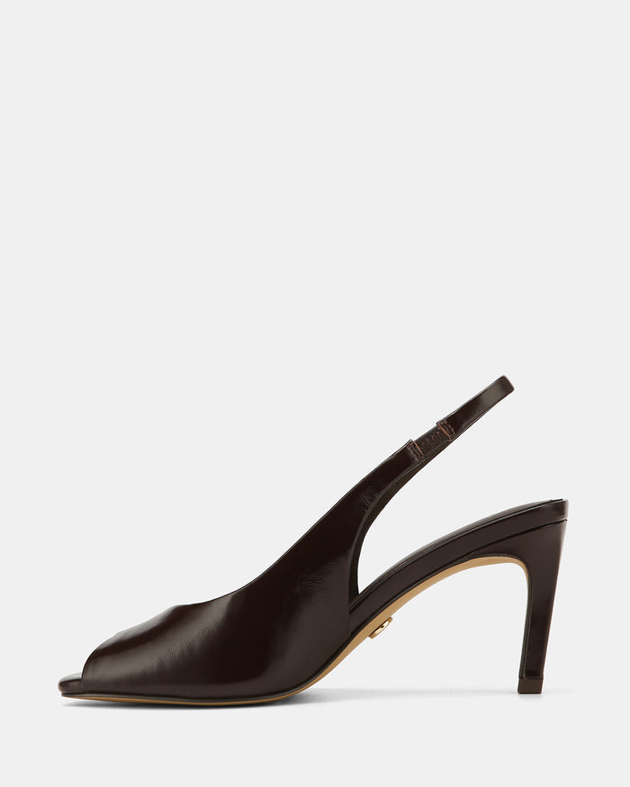 Polly Dark Brown Leather High Heels