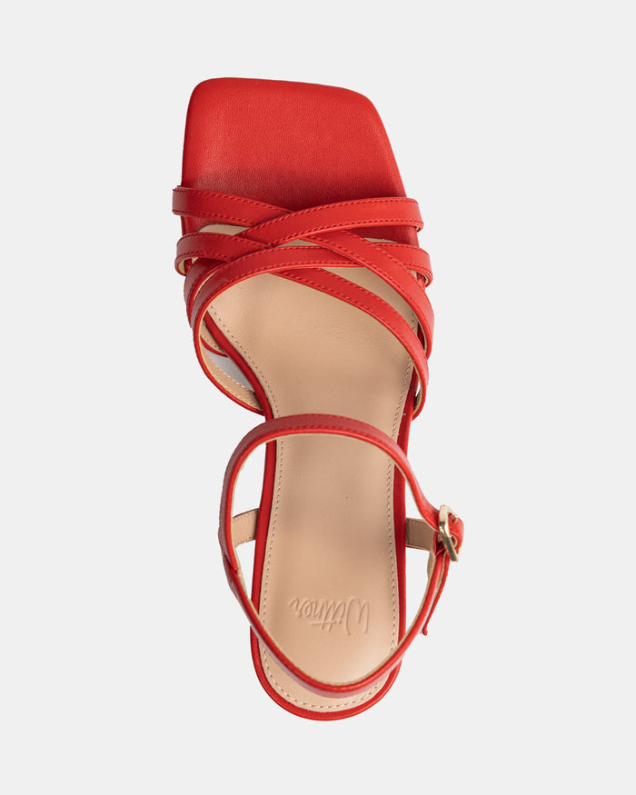 Ponaro Glazed Cherry Leather Slim Heel