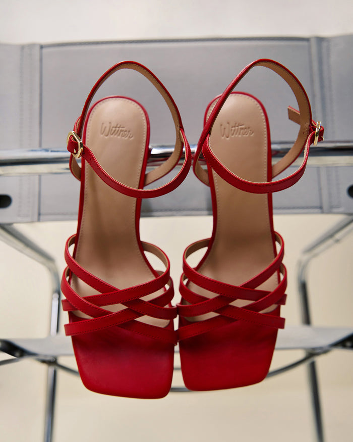 Ponaro Glazed Cherry Leather Slim Heel