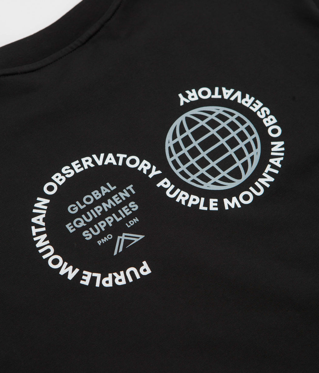 Purple Mountain Observatory Globe T-Shirt - Black / White
