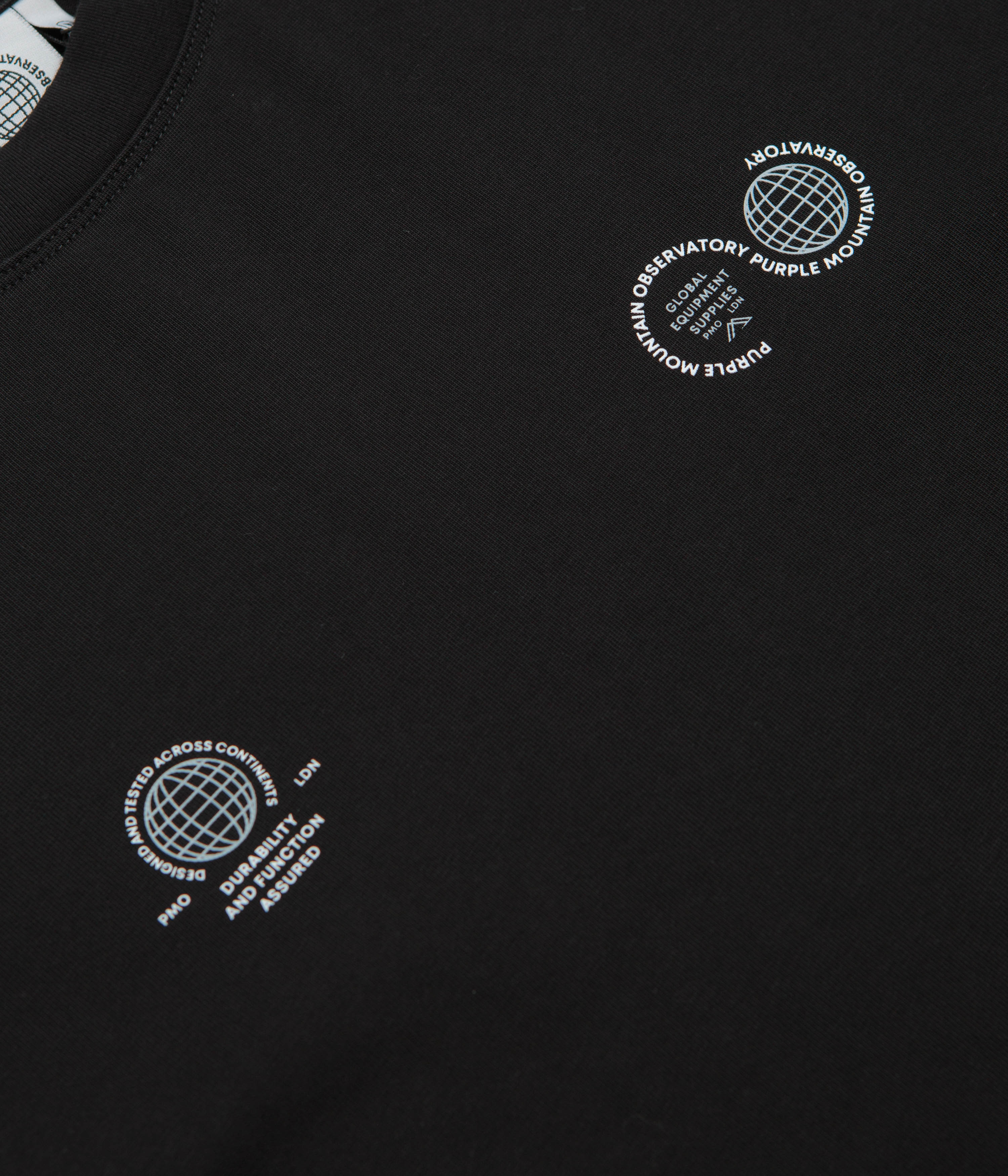 Purple Mountain Observatory Globe T-Shirt - Black / White