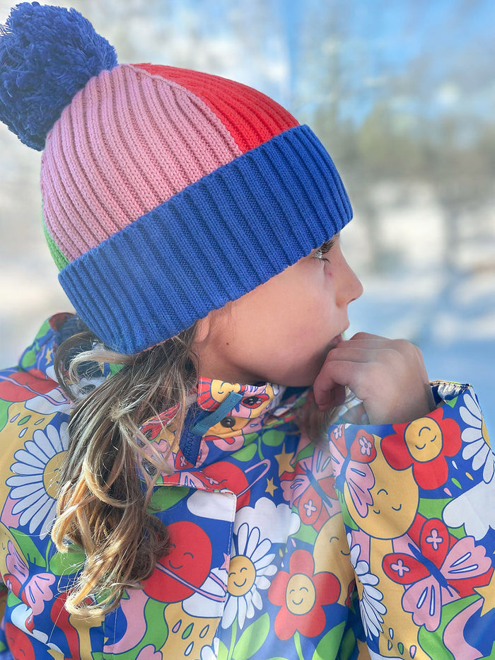 Rainbow Rib Bobble Hat