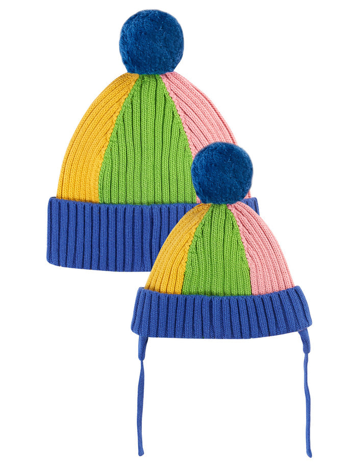 Rainbow Rib Bobble Hat