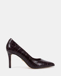 Ravyn Raisin Croc Embossed Leather Pump