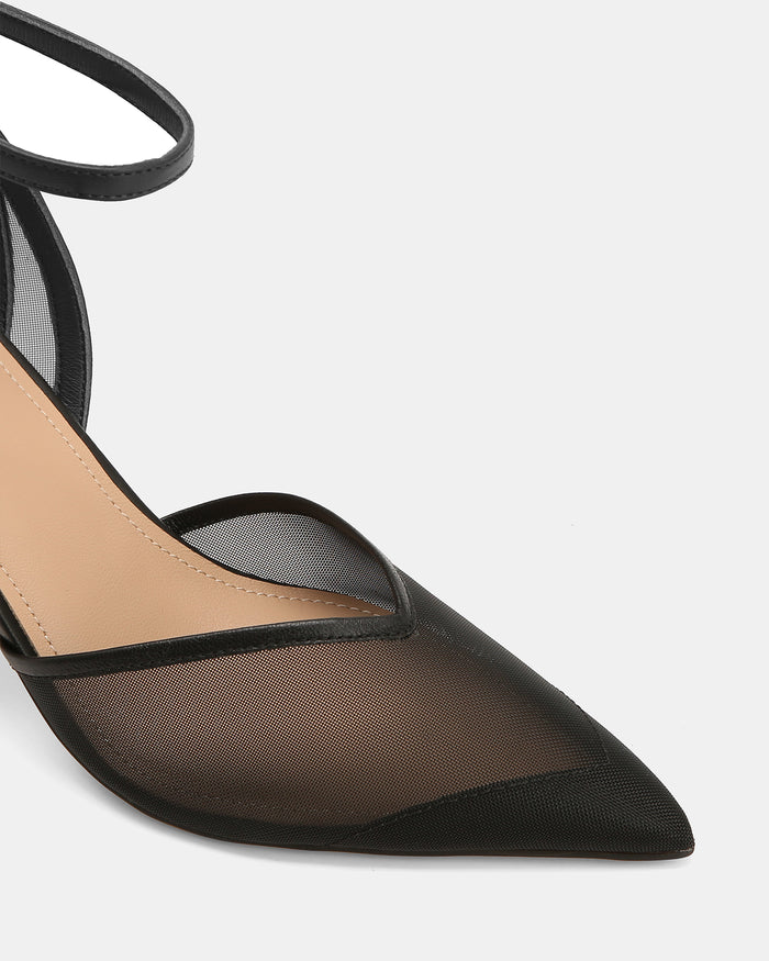 Raylee Black Mesh Textile High Heels