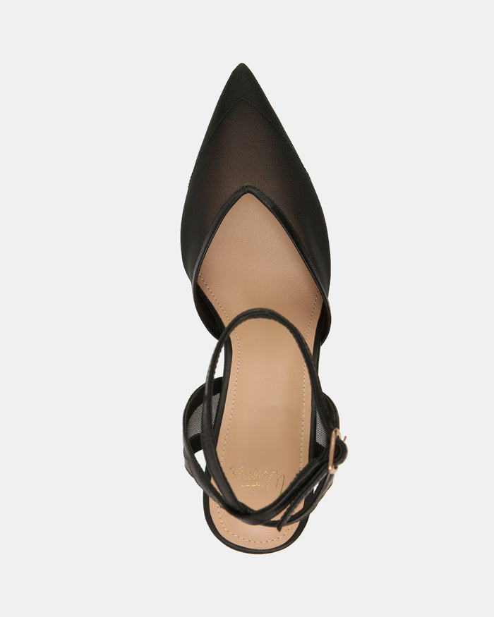 Raylee Black Mesh Textile High Heels