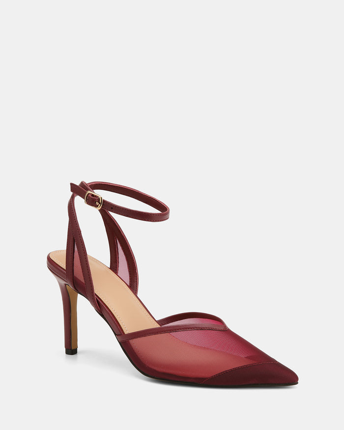 Raylee Raisin Mesh Textile High Heels