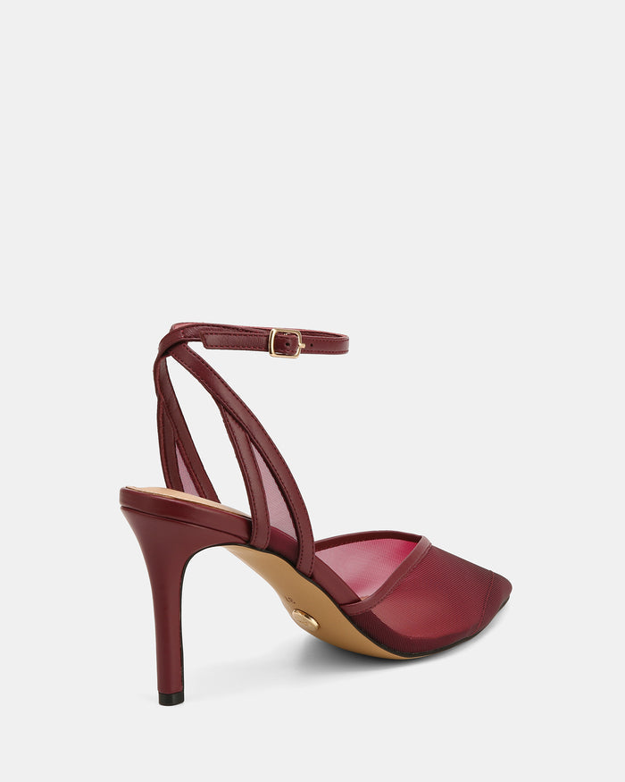 Raylee Raisin Mesh Textile High Heels