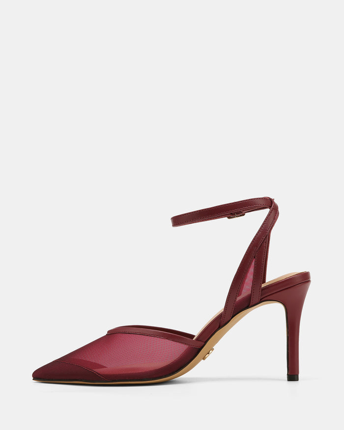Raylee Raisin Mesh Textile High Heels