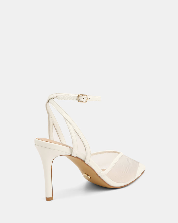 Raylee White Mesh Textile High Heels