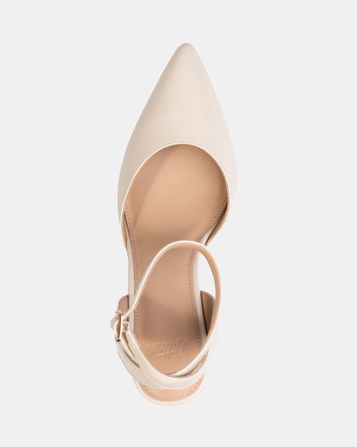 Reva Vintage Ivory Leather Stiletto Heel