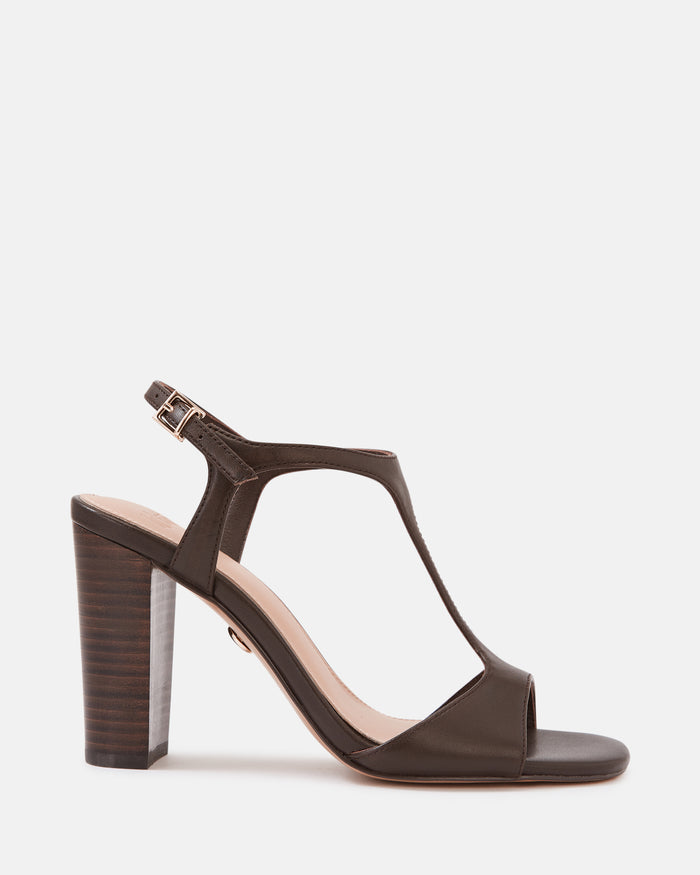 Rinn Ebony Leather Block Heel