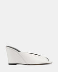 Rio White Leather Wedges
