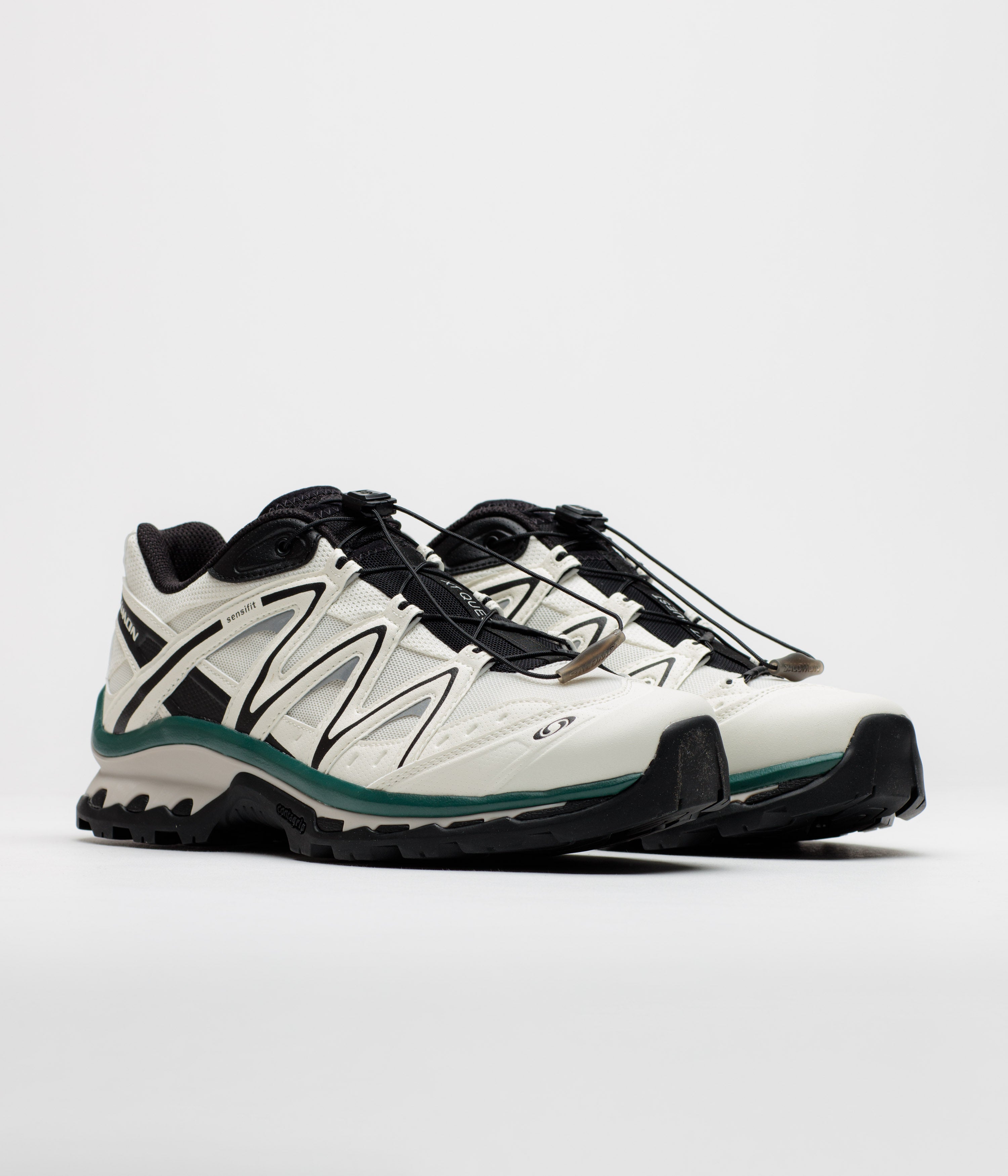 Salomon XT-Quest Shoes - Vanilla Ice / Black / Bistro Green