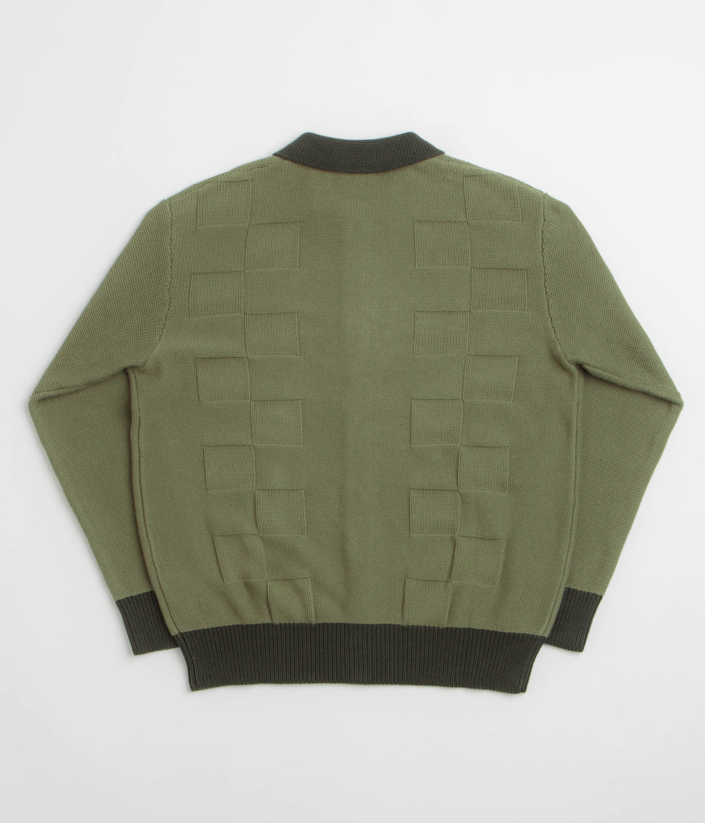 Service Works Check Panel Cardigan - Olive