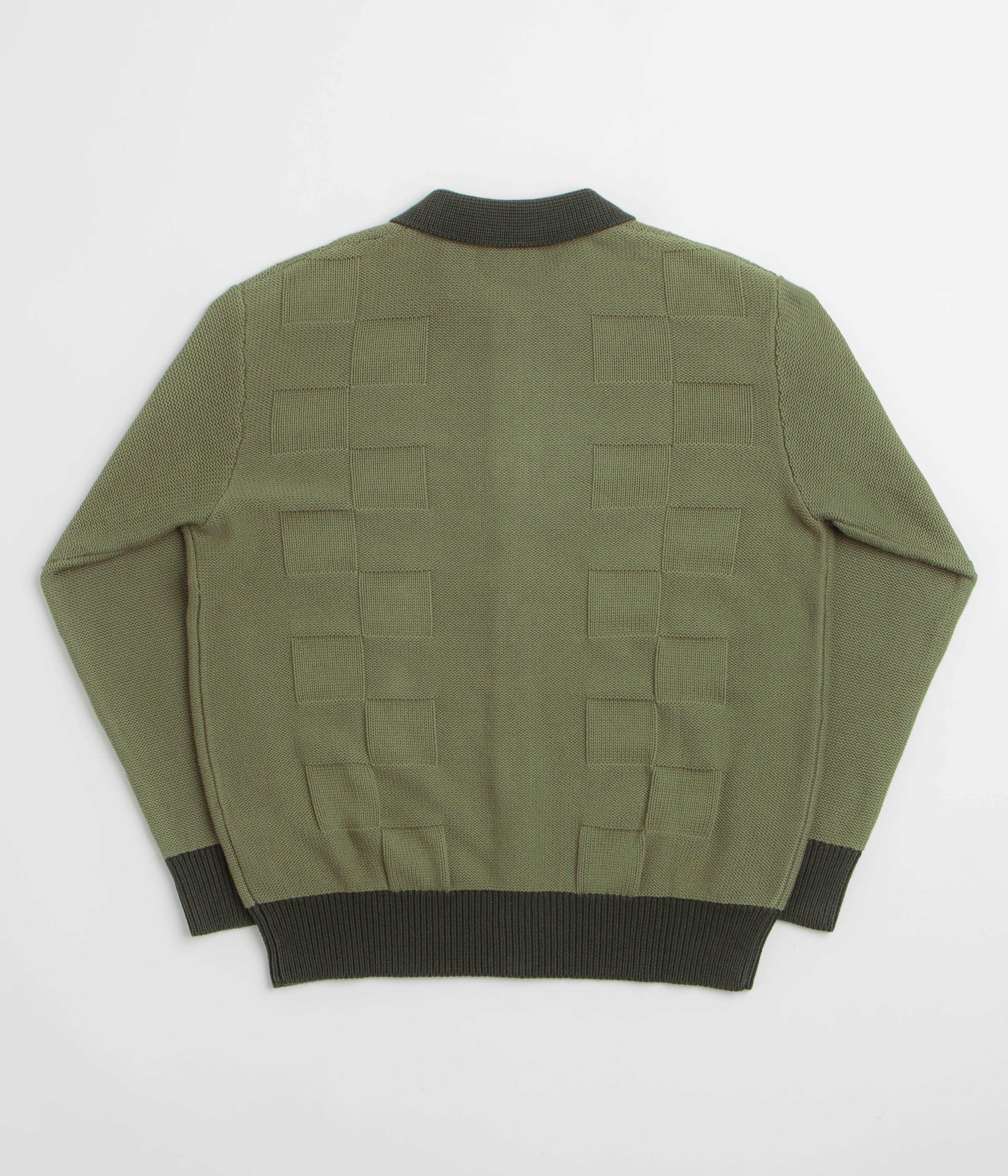 Service Works Check Panel Cardigan - Olive