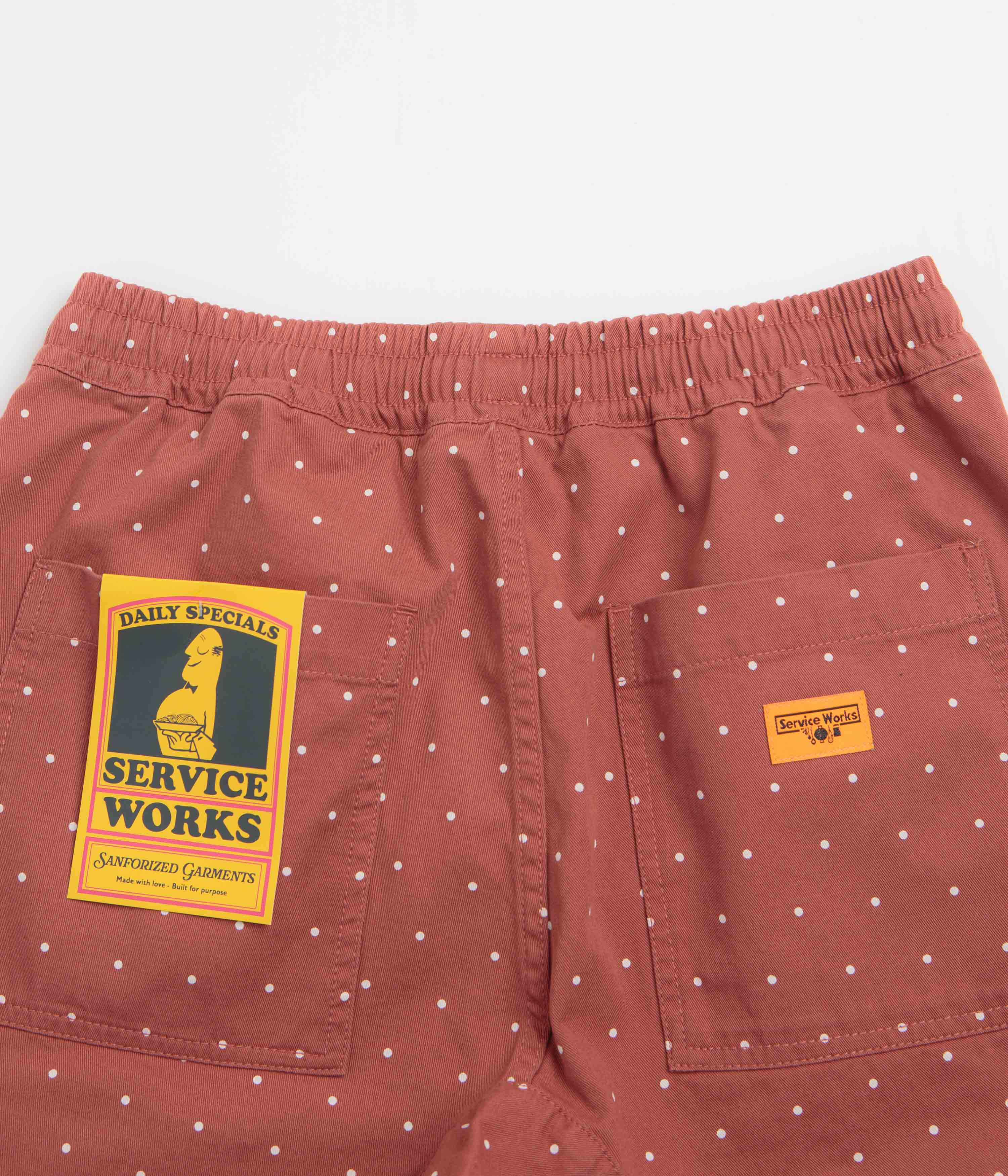 Service Works Polka Dot Chef Shorts - Clay