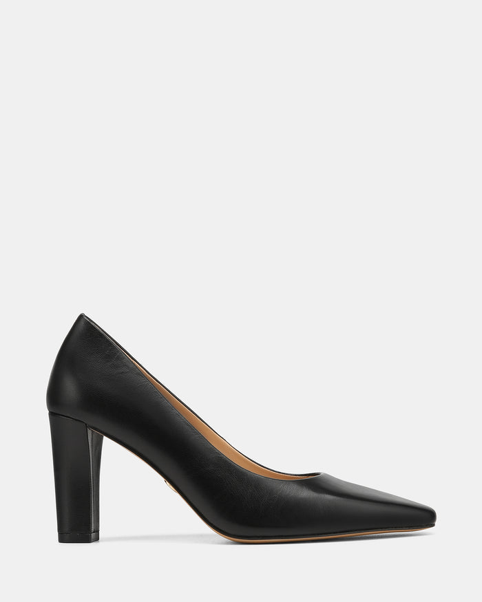 Shilo Black Leather High Heel Pumps