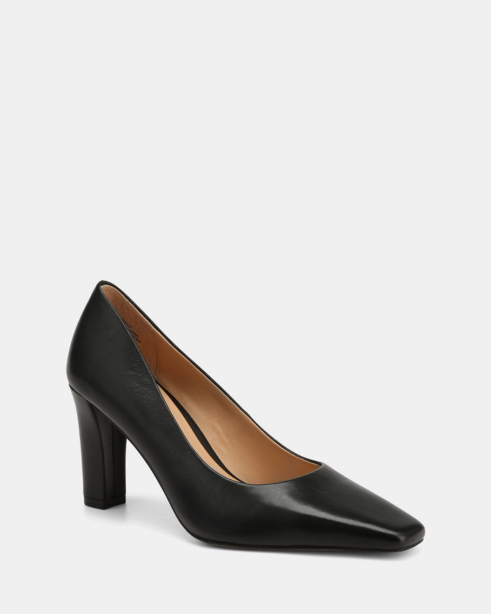 Shilo Black Leather High Heel Pumps