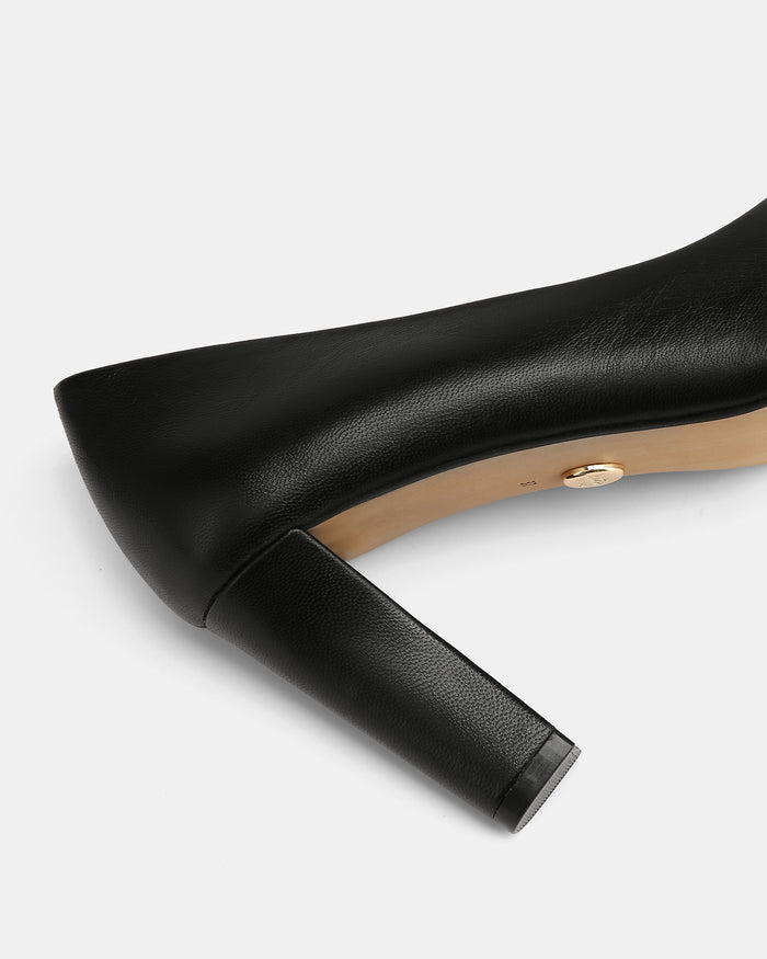 Shilo Black Leather High Heel Pumps