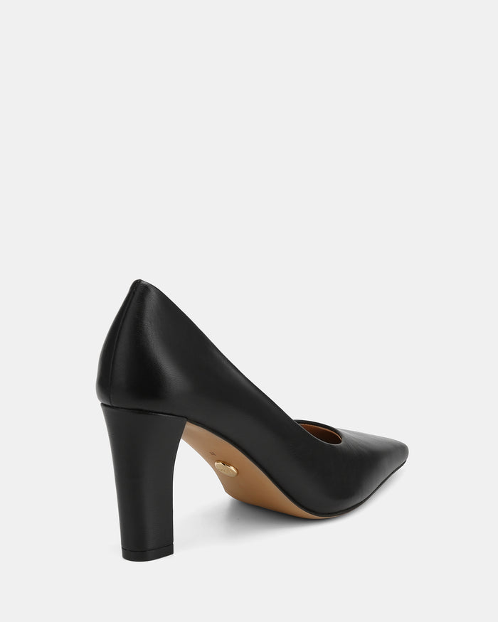 Shilo Black Leather High Heel Pumps