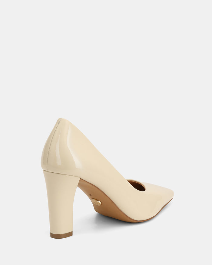 Shilo Vintage Ivory Patent Leather High Heel Pumps