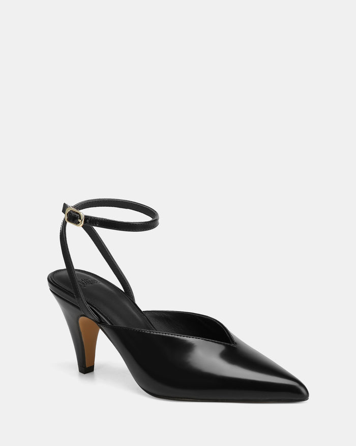 Sidney Black Leather Heel