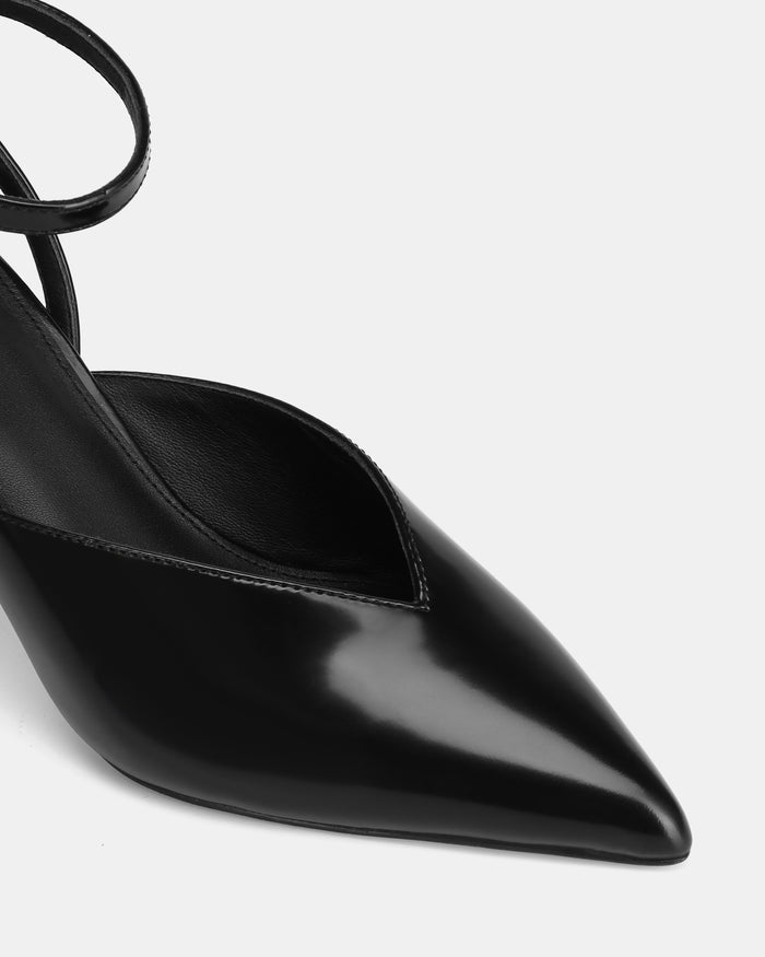 Sidney Black Leather Heel
