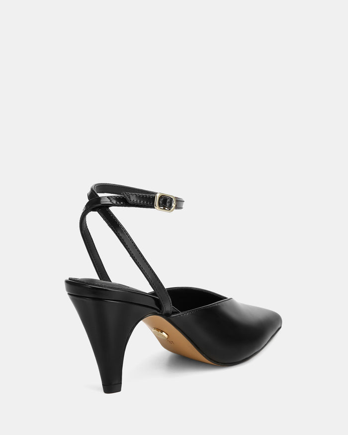 Sidney Black Leather Heel