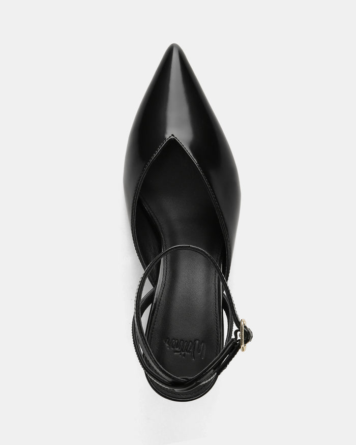 Sidney Black Leather Heel