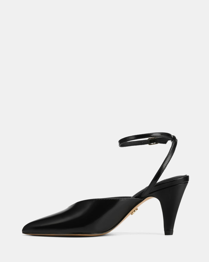 Sidney Black Leather Heel