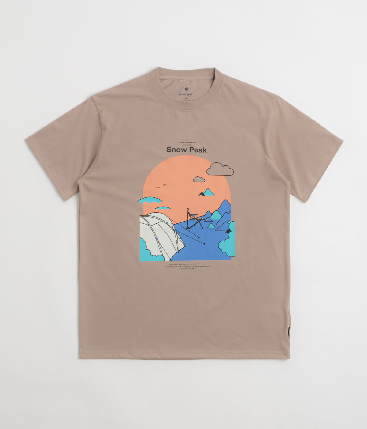 Snow Peak Camping Graphic T-Shirt - Beige