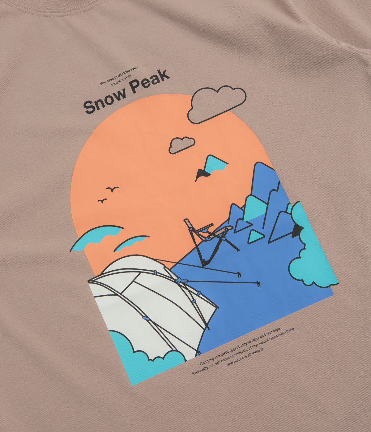 Snow Peak Camping Graphic T-Shirt - Beige