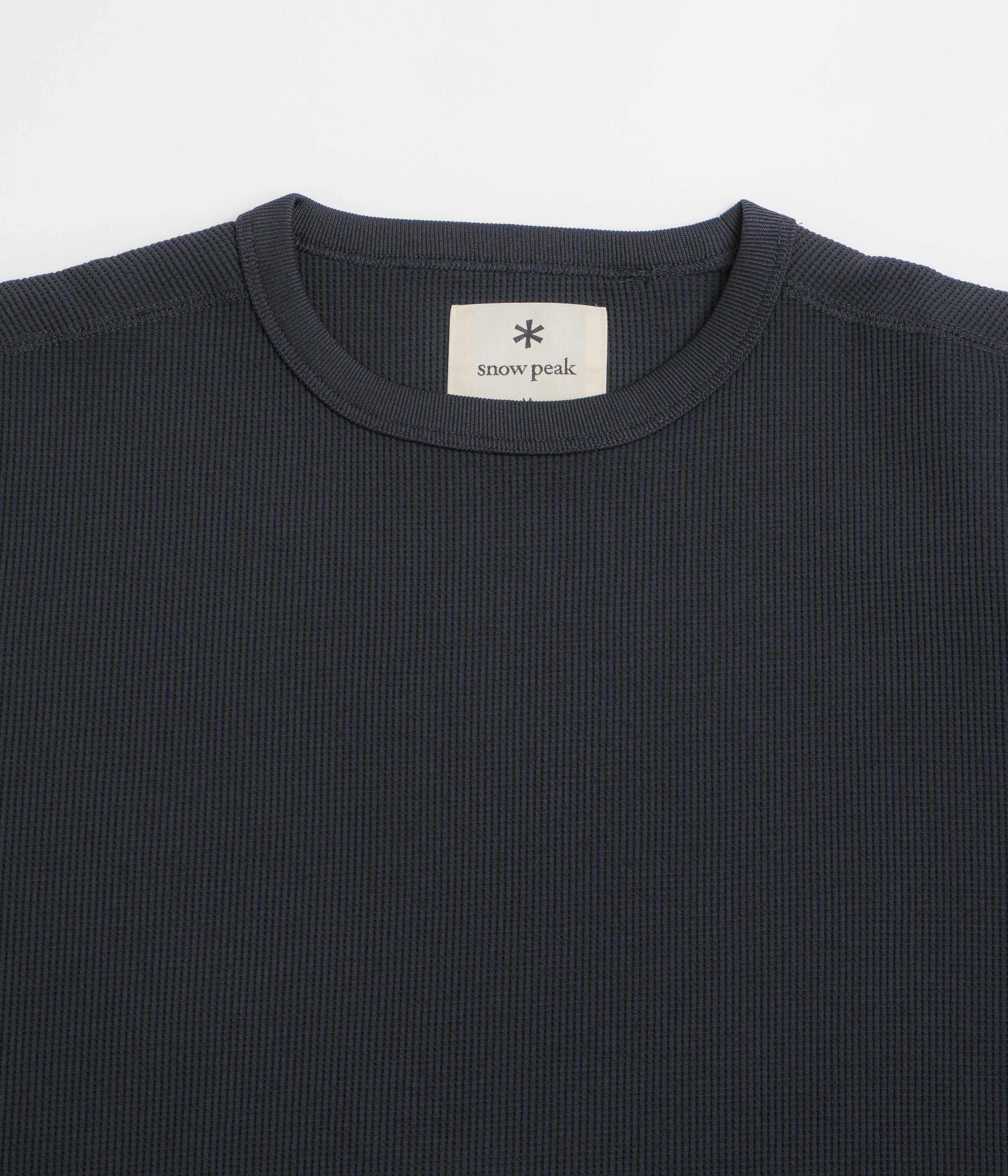 Snow Peak Dry Waffle Long Sleeve T-Shirt - Dark Navy