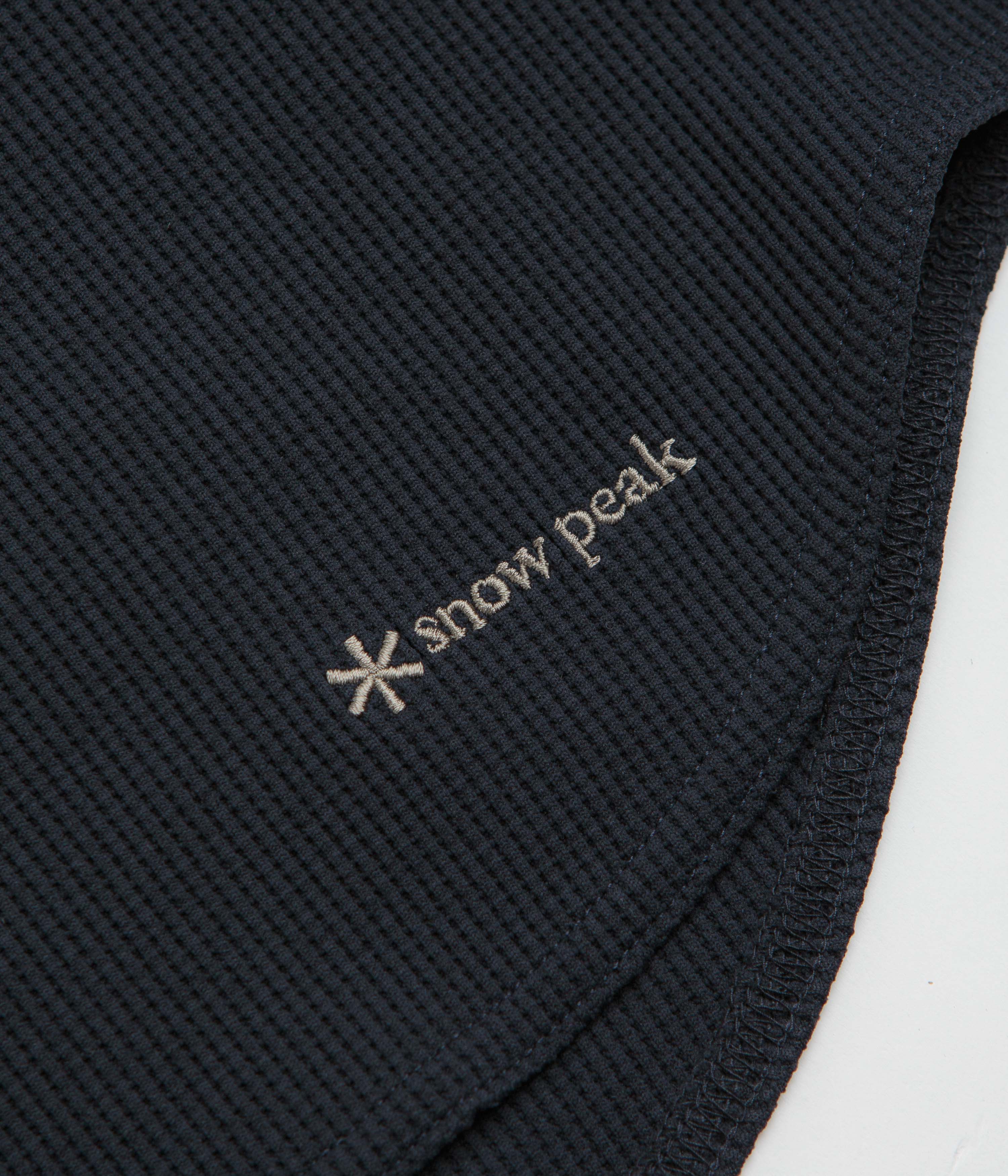 Snow Peak Dry Waffle Long Sleeve T-Shirt - Dark Navy