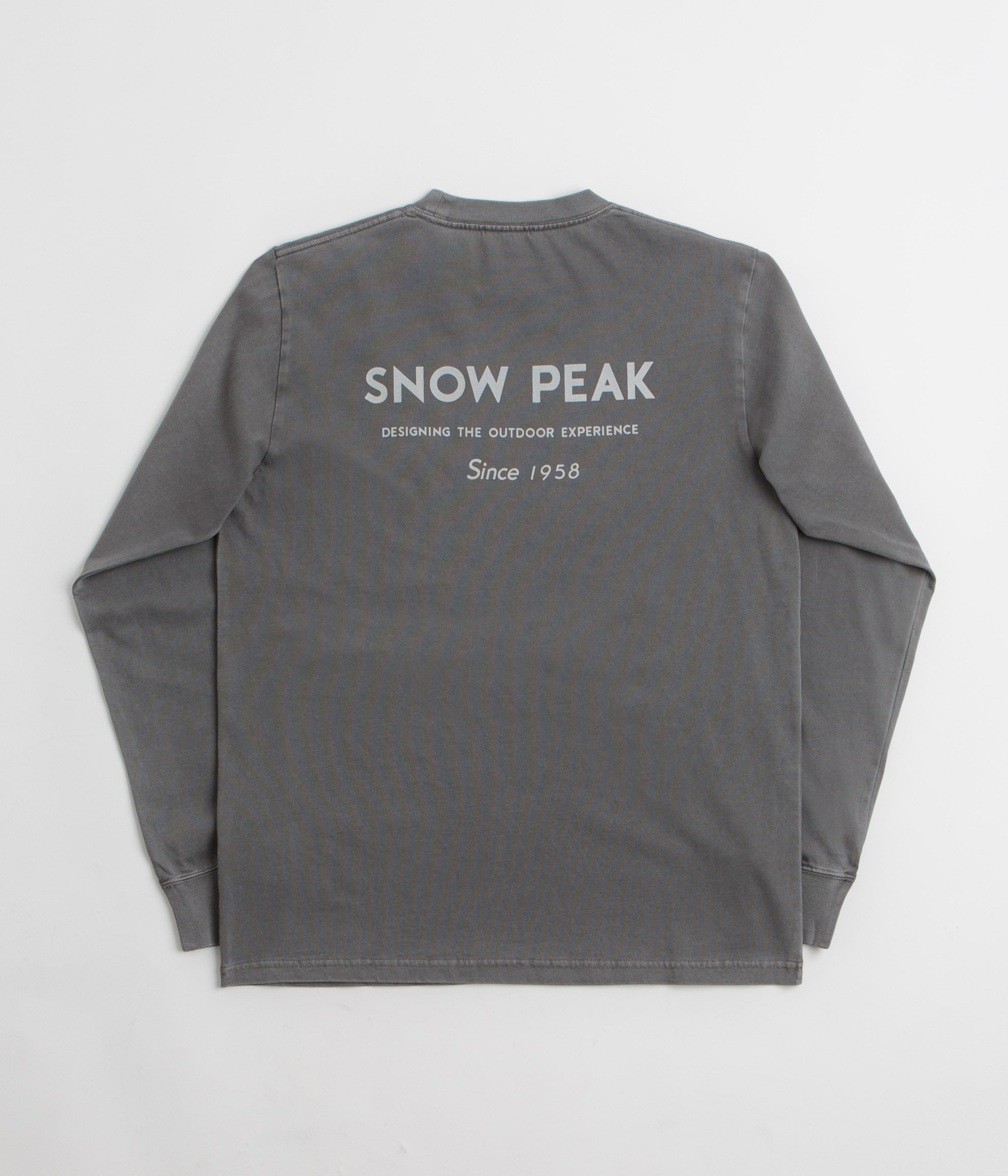 Snow Peak Garment Dyed Long Sleeve T-Shirt - Charcoal