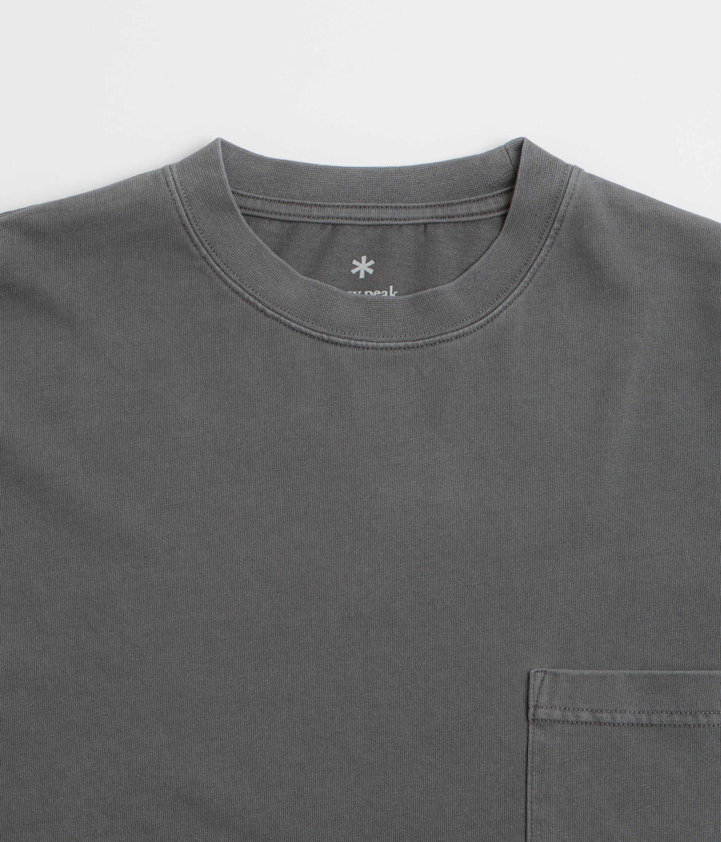 Snow Peak Garment Dyed Long Sleeve T-Shirt - Charcoal