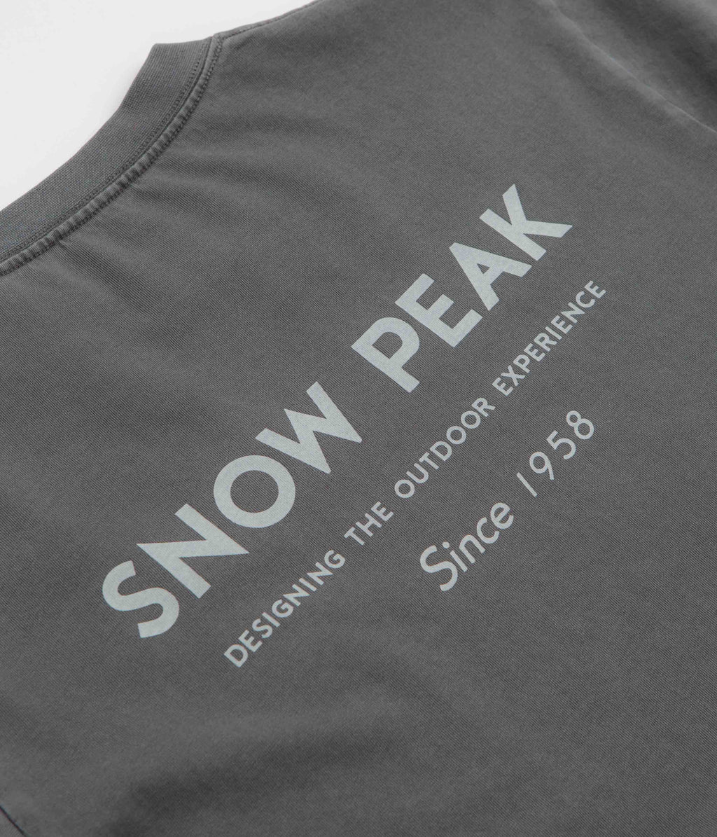 Snow Peak Garment Dyed Long Sleeve T-Shirt - Charcoal